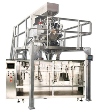 Roasted Coffee Beans Packaging Machine with multi heads weigher for premade pouch កាហ្វេនំប៉័ងកញ្ឆាម៉ាស៊ីនវេចខ្ចប់ដែលមានក្បាលពូកច្រើនសម្រាប់ថង់ដំបូង